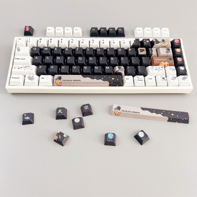 Little Astronaut - Night 104+33/38 Cherry Profile Full PBT 5-sided Dye-subbed Keycaps Set for Mechanical Keyboard